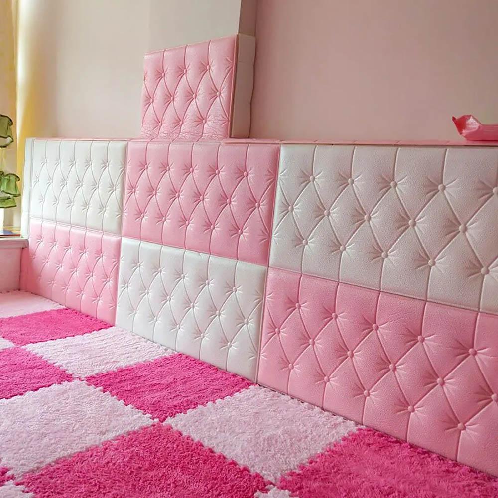 3D DIY Wall Stickers Wallpaper Self-adhesive Thicken Tatami Anti-collision Wall Mat Pad Kids Bedroom Living Room Waterproof