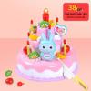 Light-Up Musical Birthday Cake Toy: Three-Tier with Fruit Cutting Fun for Girls