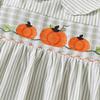 Spring and Autumn New Girls' Dress Embroidered Pumpkin Halloween Long Sleeve Striped Princess Dress