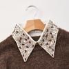 Women Pointed Faux Collar With Crystal Studded Multiuse Wardrobe Outfit Upgrade Decorative Collar For Casual Formal
