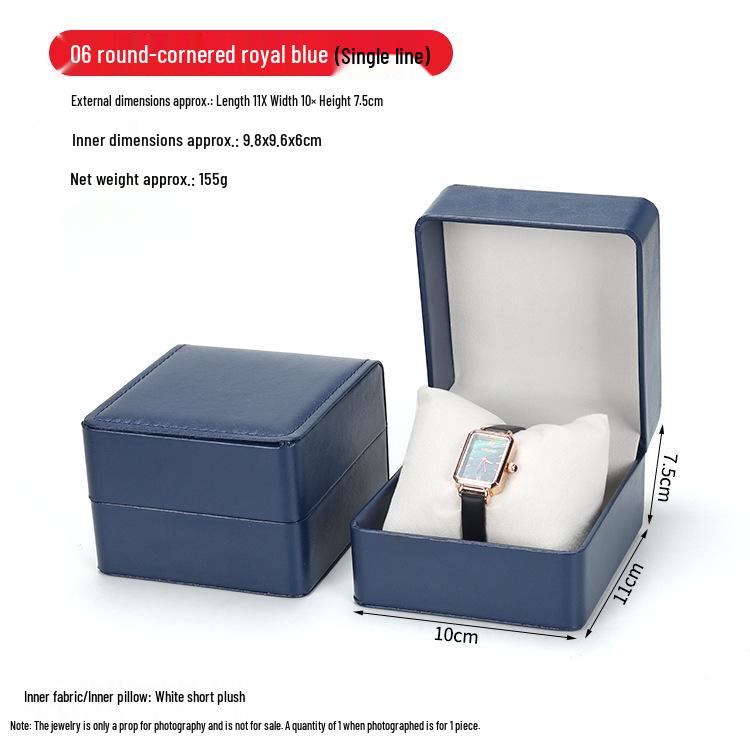Custom Logo PU Round Corner Watch Gift Box: Single Wristwatch Jewelry Packaging