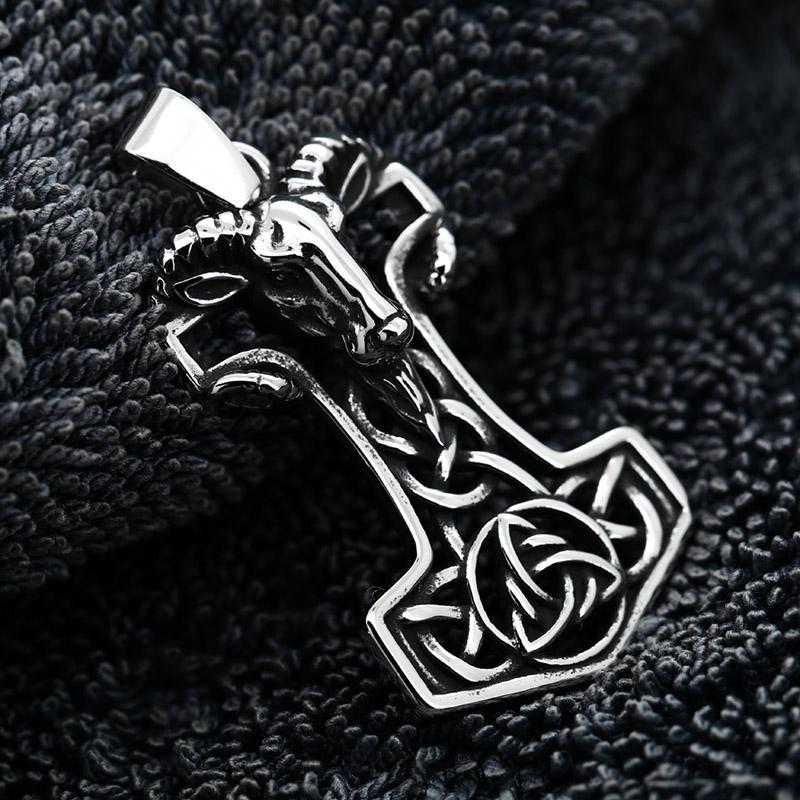 BEIER 2024 New Design 316L Stainless Steel Sheep Head Viking Valknut Celtic Knot Odin Animal Pendant Fashion Jewelry