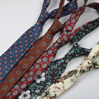 Bedruckte Krawatte Herren Imitationsseide Weiches Muster Retro Lässig Anzug Halsaccessoires Handkrawatte
