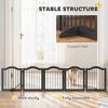 Freestanding Dog Gate with Support Feet for Doorway Black