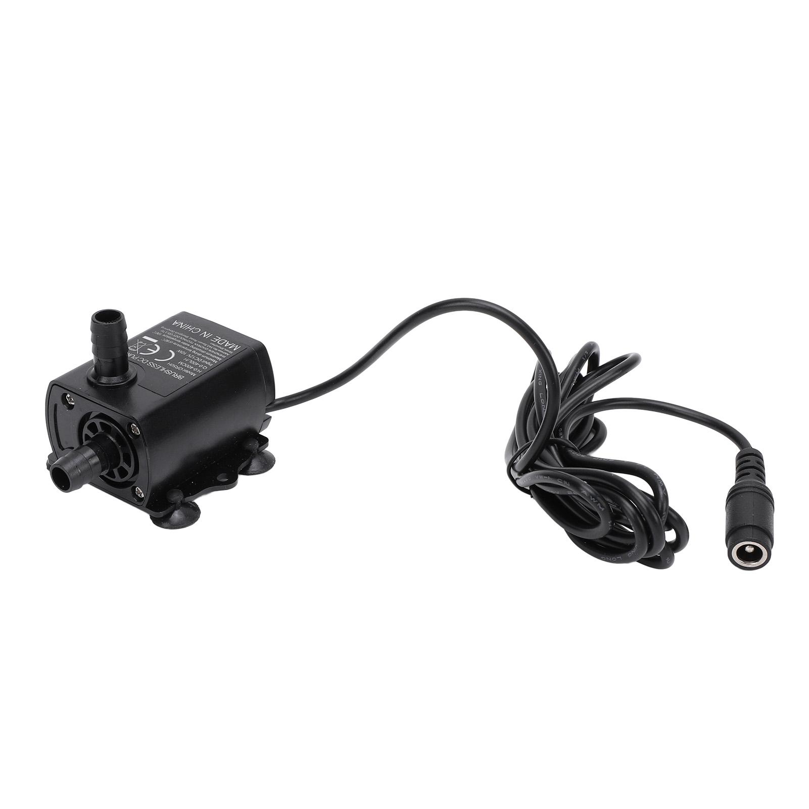 

Fountain Submersible Pump Small for Aquarium Adjustable Flowrate DC 12V 10W 0‑400L H 0‑400cm Lift QR50H
