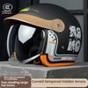 3C Certified E-Bike Motorcycle Helmet,Retractable Visor Neck Guard Anti-Collision Safety Helmet Stylish Unisex Scooter Motorbike Crash Hat for Men