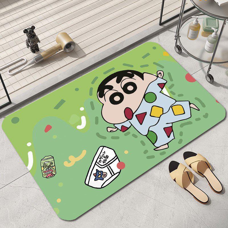 Cartoon Shin-chan Diatom Mud Bathroom Floor Mat - Dirt-Resistant, Easy Clean & Wear-Resistant