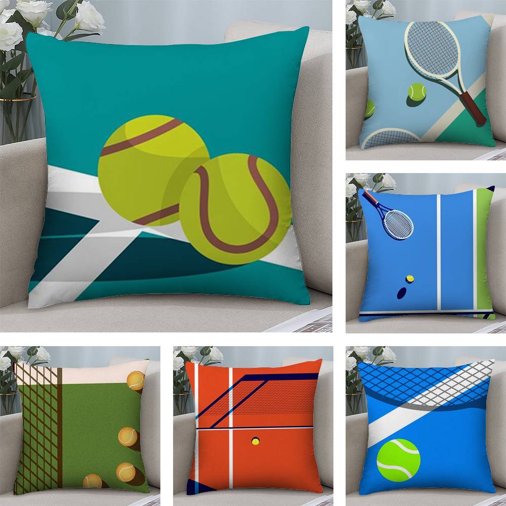 Love Tennis Art Pillow Case Plush Fabric Soft Double Sided Print Home Sofa High Quality Cushion Cover Throw