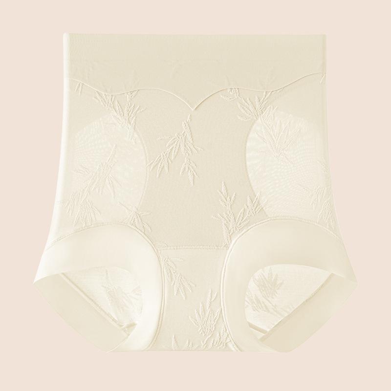 Ladies New Summer Embossed Jacquard High Waist Belly Lift Hip Silk Antibacterial Crotch Boxers