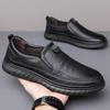 Herren Frühling und Herbst Lässige Rundkopf Atmungsaktive Lederschuhe Bequeme Schuhe Slipper Hochzeitsschuhe Täglich Herren Weiche Sohle Freizeitschuhe