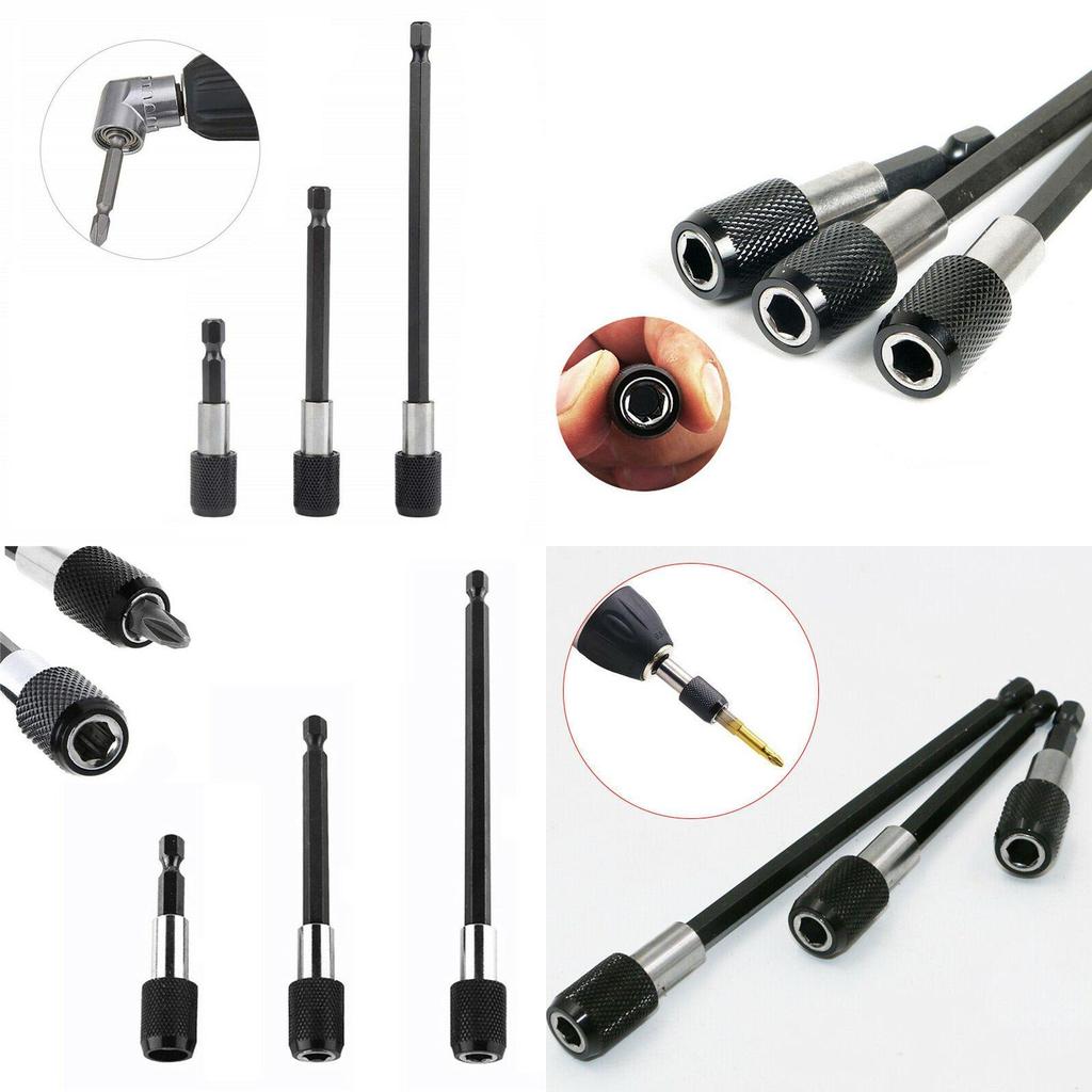 3pcs Set 1/4 Hex Shank Screw Driver Extension Bit Quick Release Holder Tool High Hardness Magnetic Drill Extension For Reliable Use