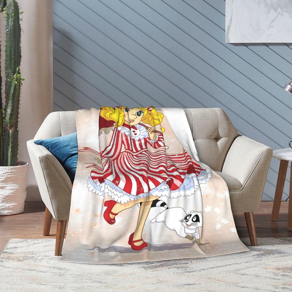 Candy Candy  Fleece Blanket Romance Anime Manga  Funny Throw Blanket for Home Hotel Sofa  150*125cm Plush Thin Quilt