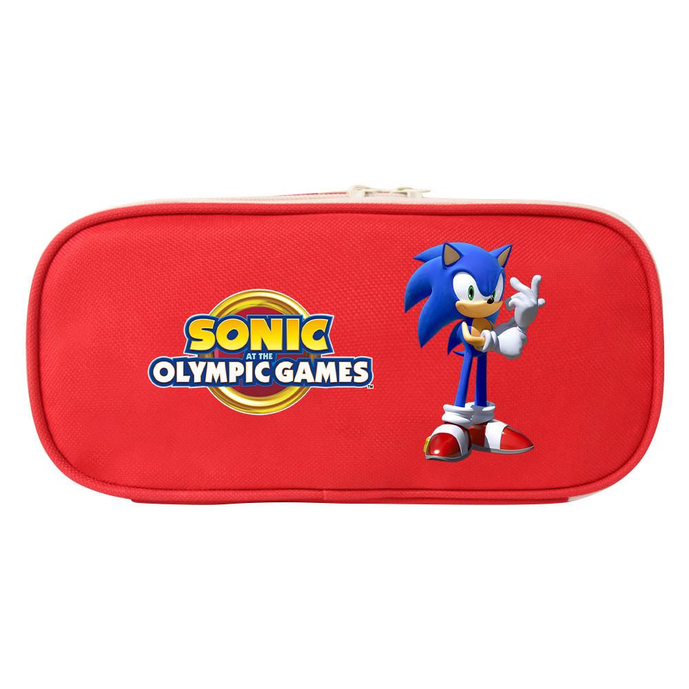 Sonic The Hedgehog Student Pencil Case Canvas Large Capacity Zipper Pen Bag For School Supplies And Teen Gift