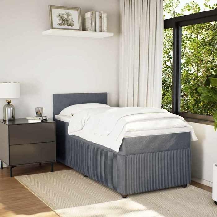 Maison Exclusive - Bettlattenrost mit Matratze Dunkelgrau 100x200 cm
