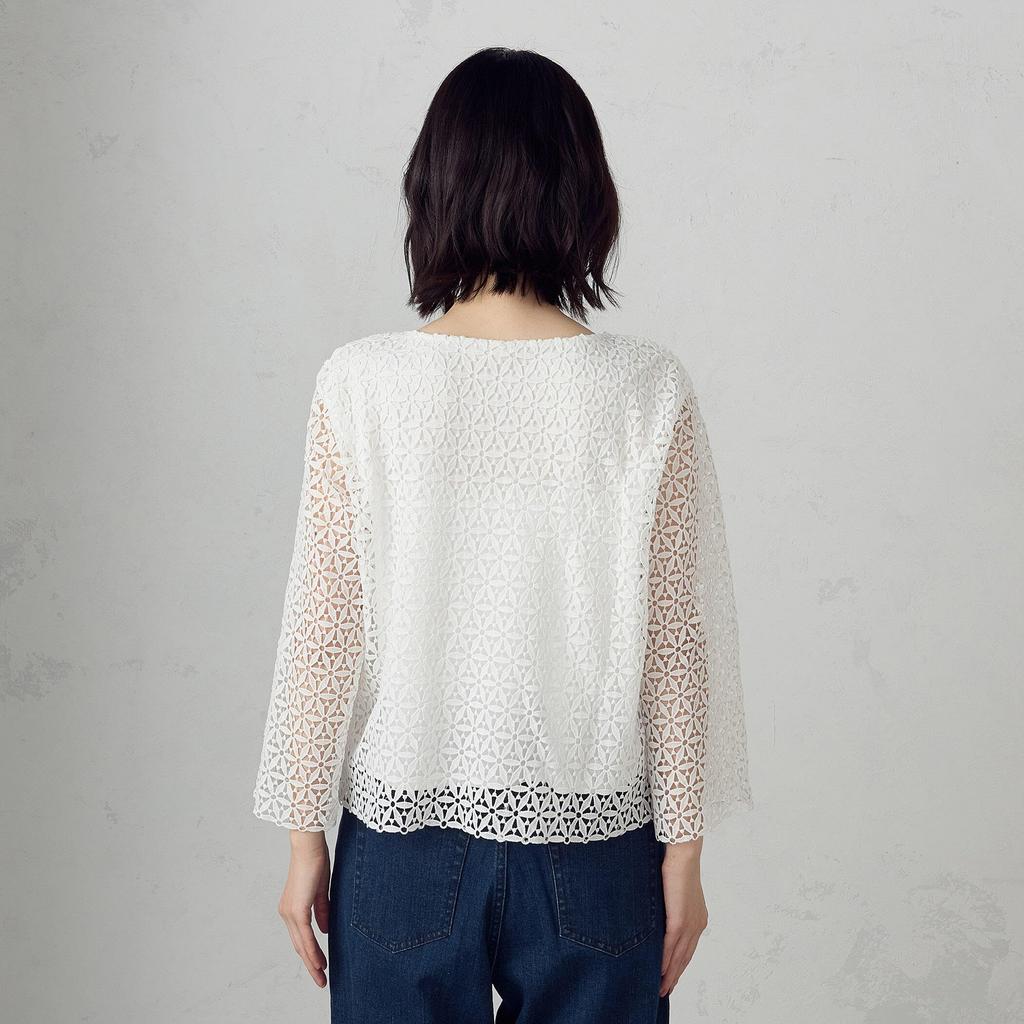 Comme Ca Ism Chemical Lace Pullover F White 12-90CK01-205