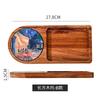 Japanese Solid Wood Tray Afternoon Tea Cake Small Meal Plate Dim Sum Snack Wood Tableware Household Bread Dessert