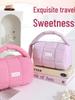Candy Color Puff Handbag: Women's Large Capacity Makeup Storage Bag