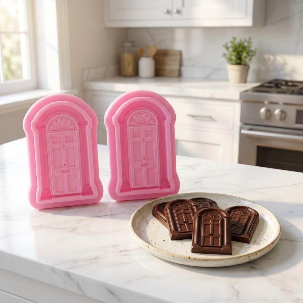2PACK Raised Relief Silicone Mold Food Grade Silicone Fondant Mold Door Window Mold  Fondant Craft