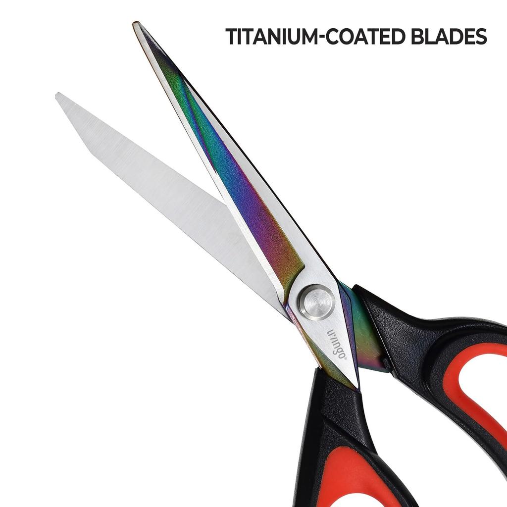 LIVINGO Professionelle Schere mit scharfen Titan-Klingen zum Schneiden und verschiedene Premium-Edelstahlkonstruktion mit Gummi 254mm Linkshänder