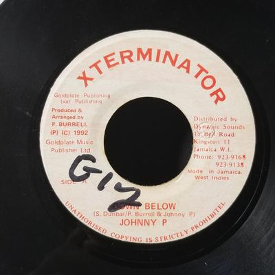 7inch Record JOHNNY P - Down Below NONE XTerminator 1992 Jamaica Reggae, Ska & Dub Used