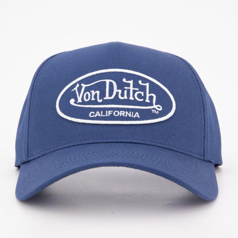 Men's VON DUTCH Cap with White Logo, Dark Blue Color