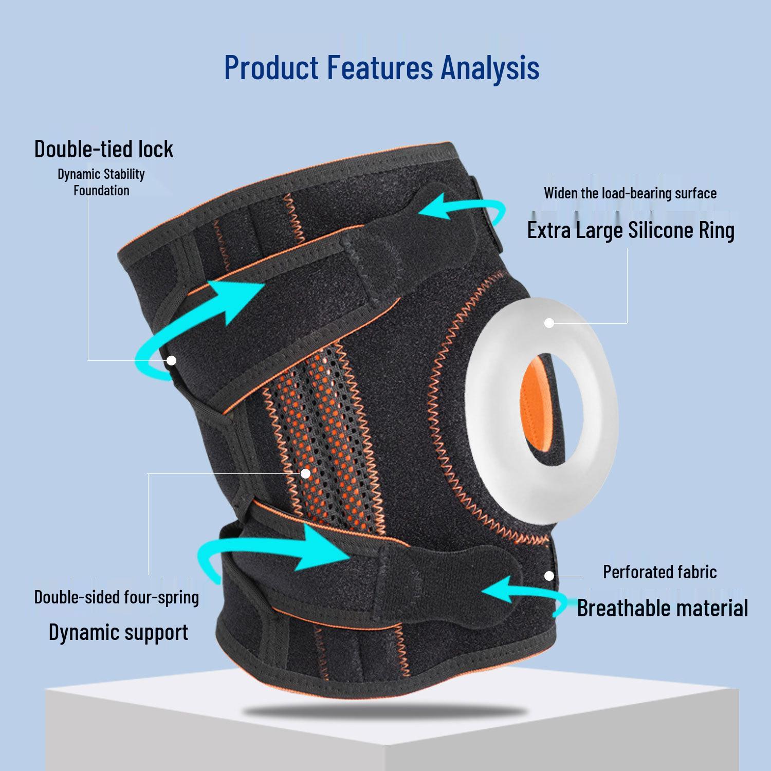 

Unisex Non-Slip Sports Knee Pads: Shock Absorption, Compression, Silicone Patella Strap for Basketball, Badminton, Running, and Mountaineering S [33-42CM Thigh][40-60kg]