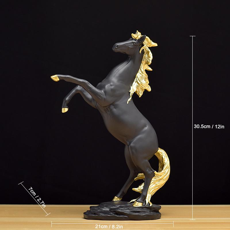 

Collectible Statue Resin Handicrafts New Products Horse Sculptures Retro Home Decorations Cabinets Office Decorations Handicraft чорний