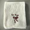 Japanese-Style Women's Winter Scarf: Cute Bow Knot, Warm Knitted Neck Gaiter with Embroidery