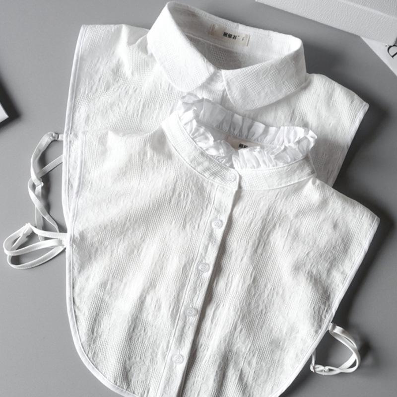Women's Ruffled Stand-Up Collar: Autumn/Winter Cotton Detachable Collar for Sweater or Shirt