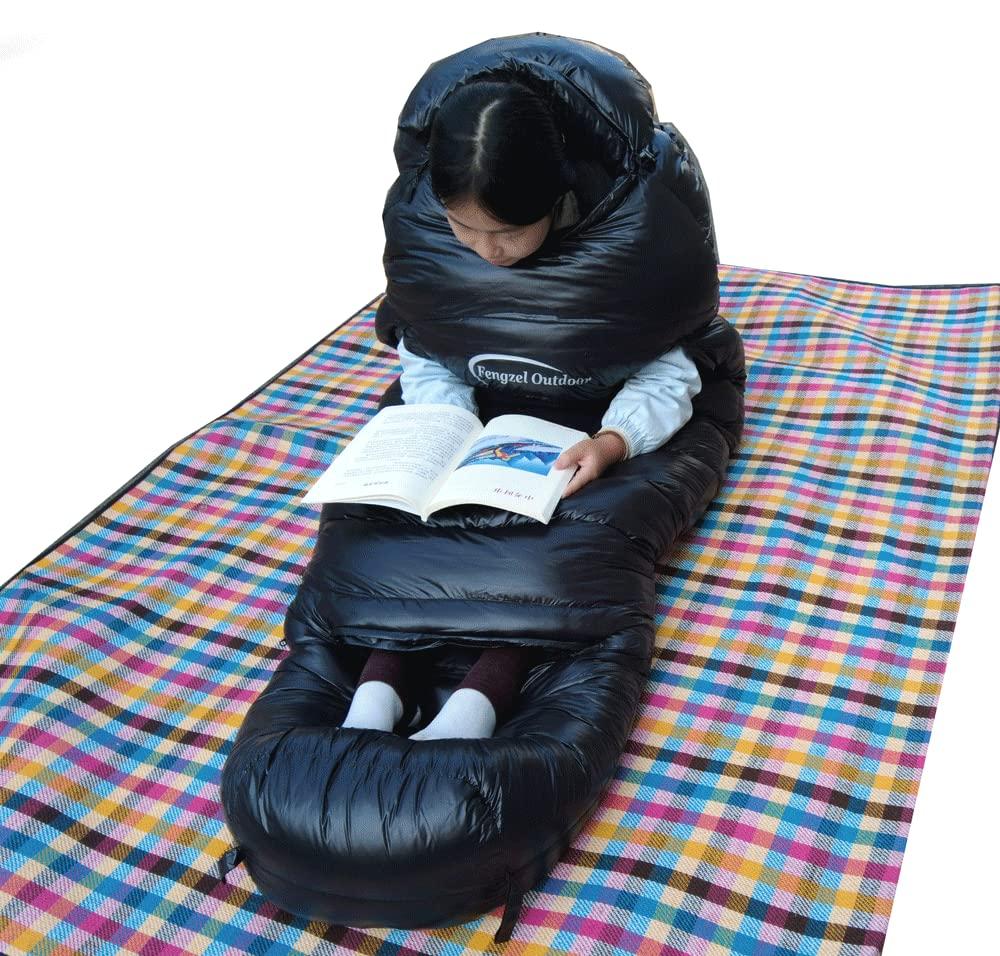 Fengzel Outdoor Mummy Sleeping with Leg and Hand Down for Home and Emergency Extreme Cold Weather Protection for Severe Winters Down Bag, 21080(50)