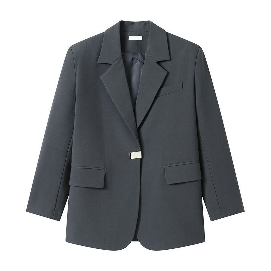 Kadın İlkbahar ve Sonbahar Tasarım Mizaç için Bölünmüş Arka Takım Elbise Siyah Blazer ve Ceket