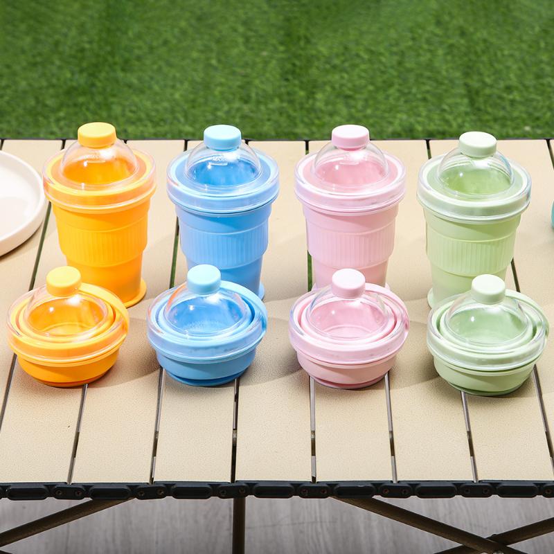 Foldable Silicone Ice Ball Maker Cup Ice Mold For Cocktails Large Sphere Easy Release Reusable Freezer Travel Mug