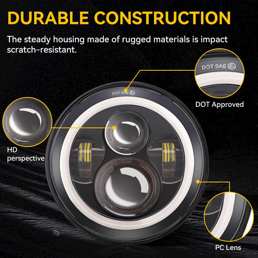 7 Inch LED Motorcycle Headlight for Harley Touring Ultra Classic Electra Street Glide Road King For Yamaha Motorbike Headlamp