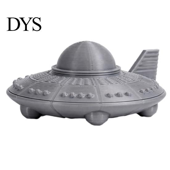 Compact Desktop Space Decor 3D Printed UFO Model Figurine, Sci-Fi Spacecraft Decor, One-Piece Craft with Clear Texture, Mini Ornament for Desk Display