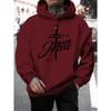 Team Jesus Letter Design Printing Men's Sweatshirt Fashion Warm Hooded Casual Pocket Hoodies Autumn Loose Streetwear