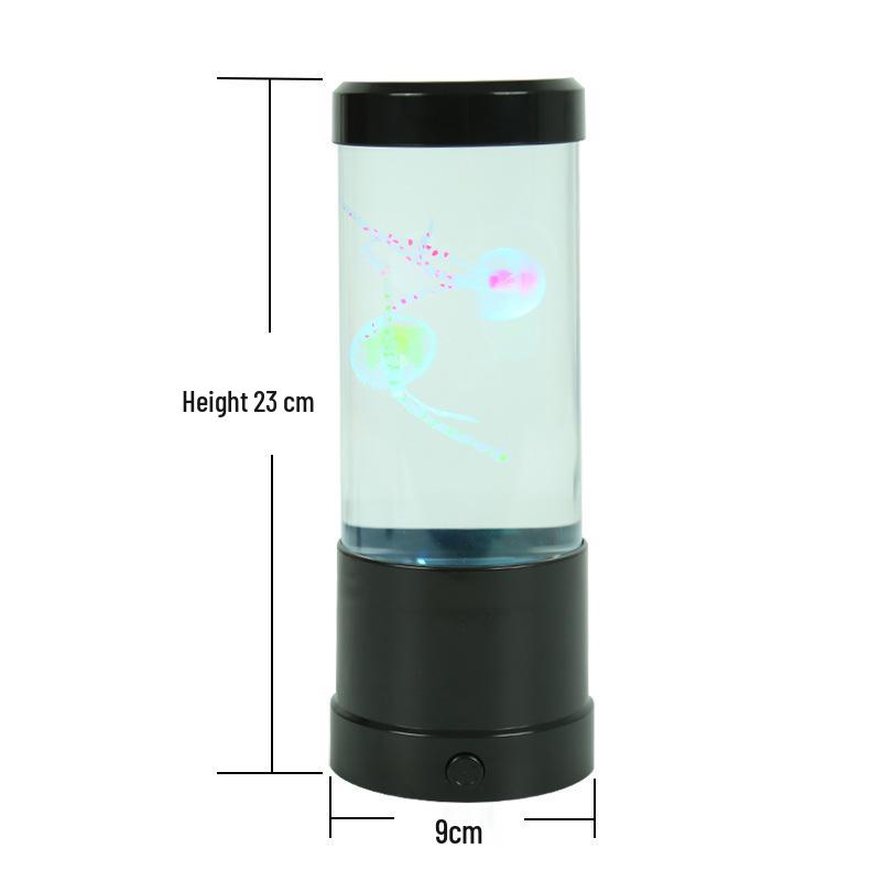 Creative Medium-Sized LED Jellyfish Mood Light - USB Powered, Color-Changing Cylindrical Lamp