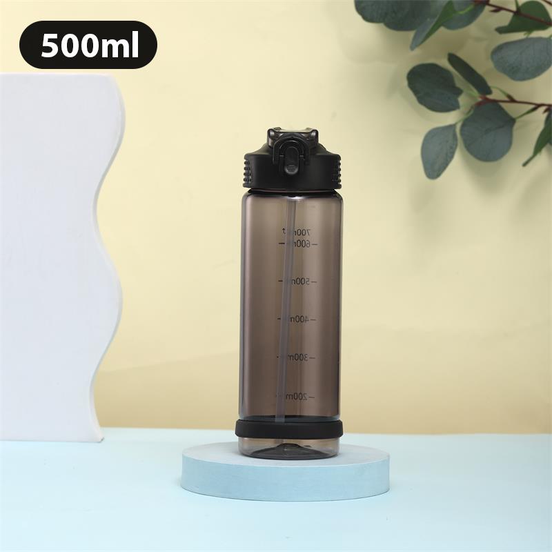 Bouteille d'eau légère de 500/700 ml à transporter, grande capacité, avec paille, gobelets sportifs, résistante aux chutes, étanche, gobelets en plastique