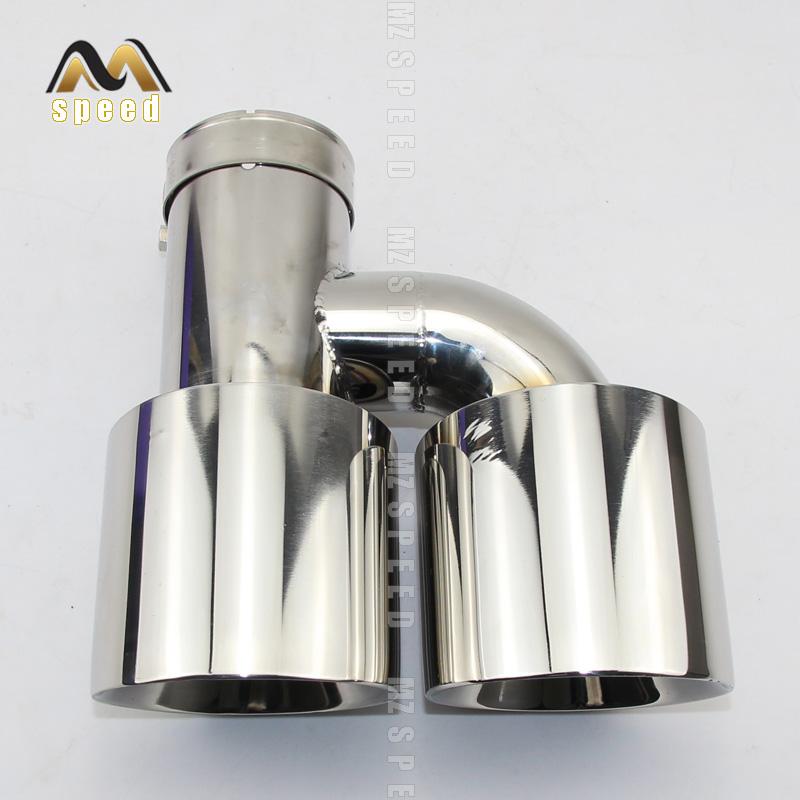 Car Accessories Stainless Steel H Type Double Outlet 101mm 114mm Straight Side Exhaust Pipe Tail Throat