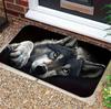 Neuer Eingang Strahlend Kräftig Stammeswolf Matte: Ethnischer Kopfschmuck Dekor Wolf Design Weicher Rutschfester Teppich für Eingang & Wohnzimmer
