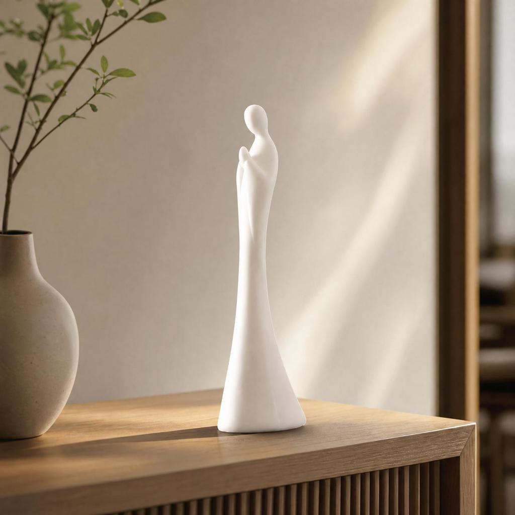 Minimalist Human Figurine Single-Tone Tabletop Ornament for Entryway