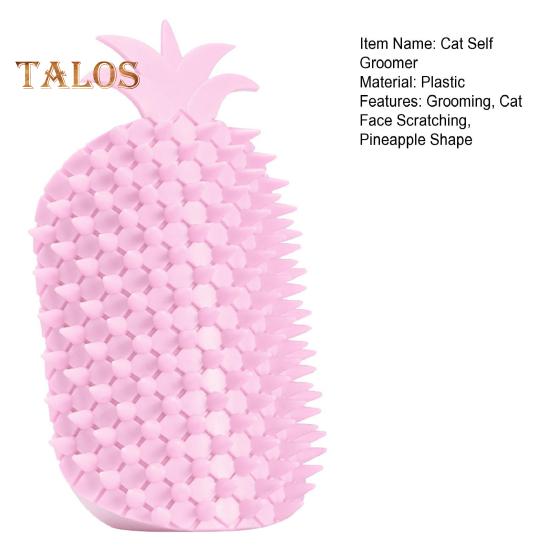 Cat Self Groomer Pineapple Shape Cat Wall Corner Massage Comb with Catnip Cat Face Scratcher Grooming Brush for Long Short Fur Cats Dogs