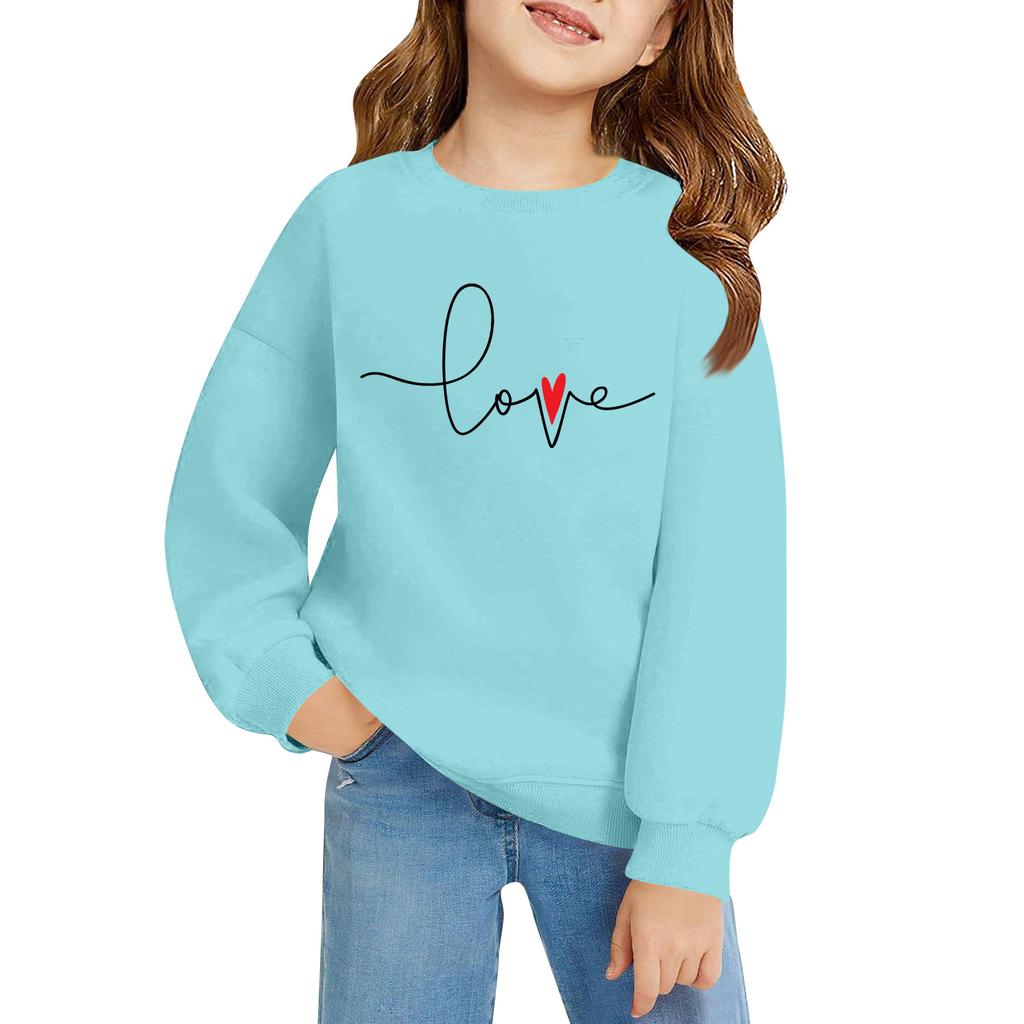 Kinder Langarm Lockerer Pullover Buchstabenaufdruck Rundhals Sweatshirt