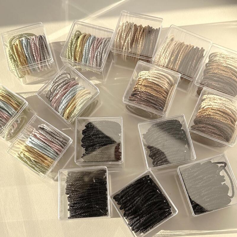 Женский набор эластичных скрученных резинок для волос большой вместимости A31118_Black