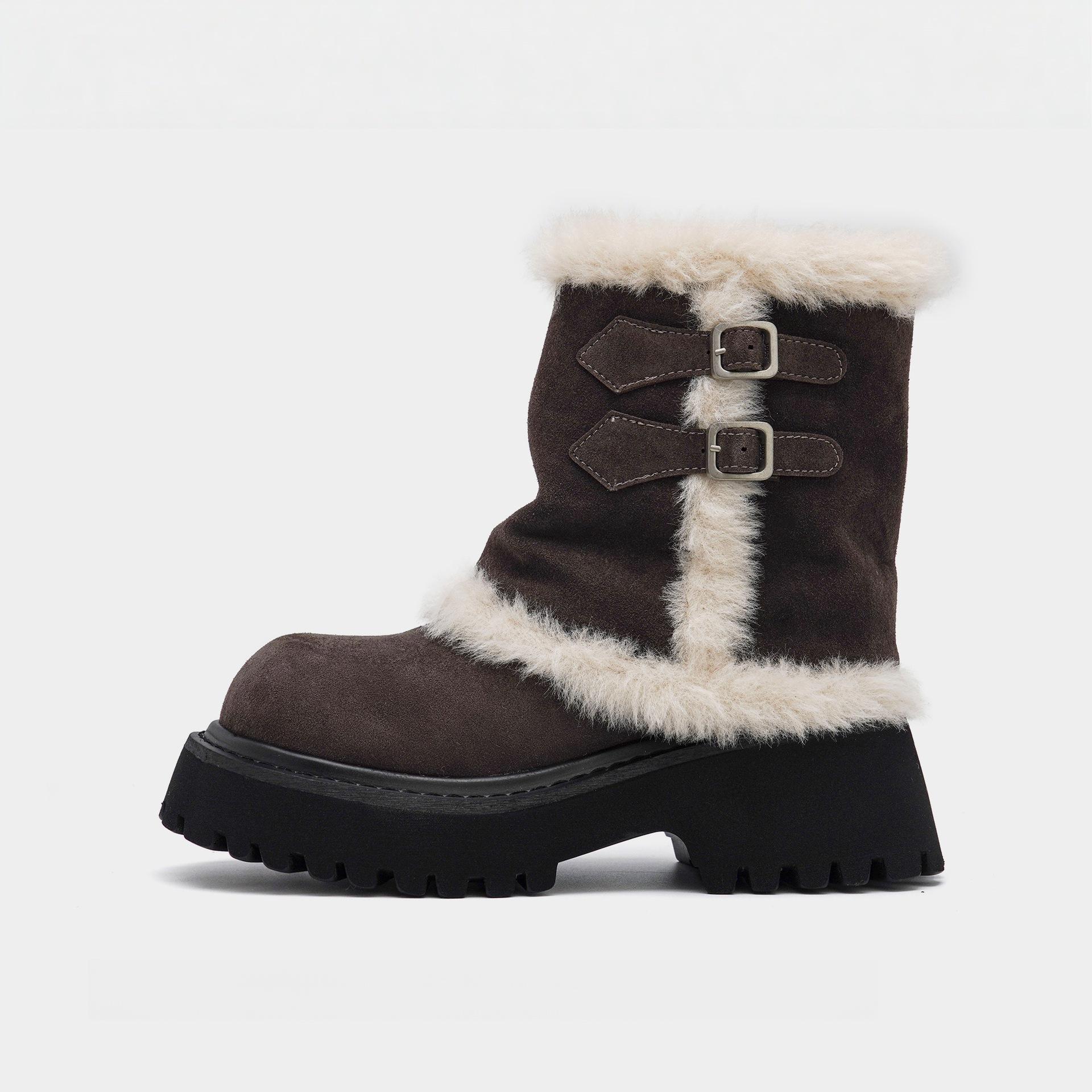 

Suding Altay хлопковые ботинки для женской зимы 2025 года, новые длинные сапоги на толстой подошве, бархатные теплые длинные зимние сапоги для женщин 40 темно-коричневого