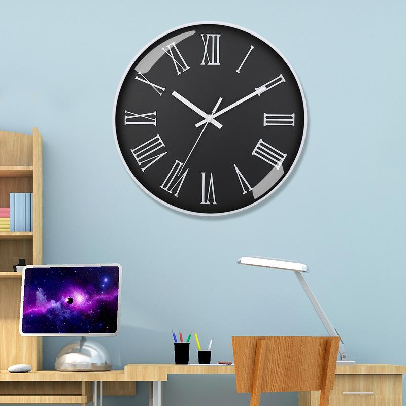 12 Inch 30CM Silent Wall Clock, Creative and Fashionable, Three-dimensional Digital Minimalist Clock for Home Living Room