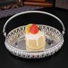 Vassoio Frutta, Piatto Rotondo in Lega Portatile Disco Argento per Snack, Decorazione Scrivania Soggiorno Forniture per Conservazione Torte Decorazione Matrimonio