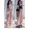 Women Y2K Cargo Pants High Waist Streetwear Hip Hop Trousers Female Big Pockets Casual High Waisted Drawstring Baggy Sweatpants