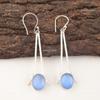 Natural Dark Blue Cat's Eye Sterling Silver Drop Mothers day Earrings Jewelry EE-136-34