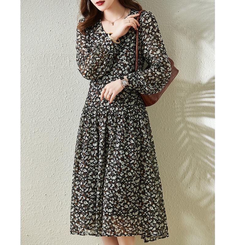 

Firstview Women s Urban Casual Mid-Length V-Neck Dress L