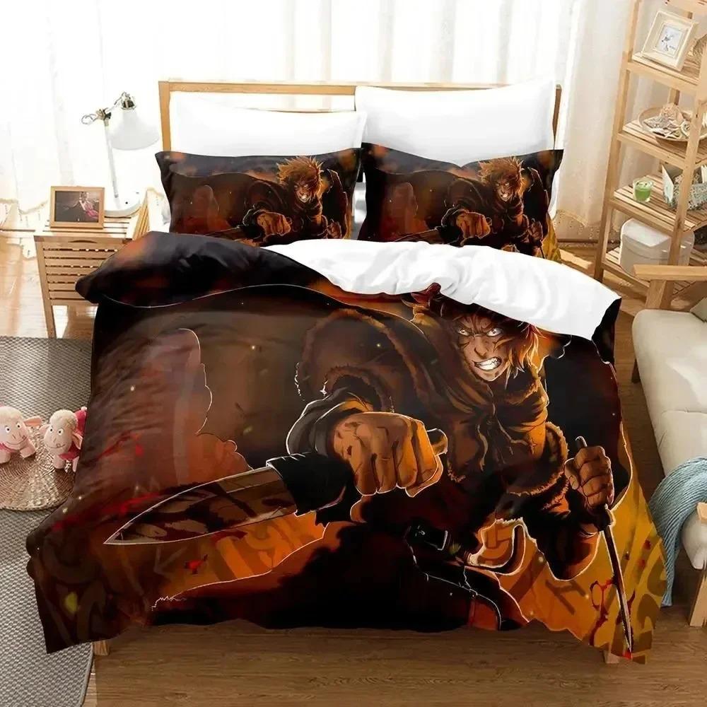 Anime Vinland Saga Bedding Set Duvet Cover Bed Set Quilt Cover Pillowcase Comforter King Queen Size Boys Adult Bedding Set